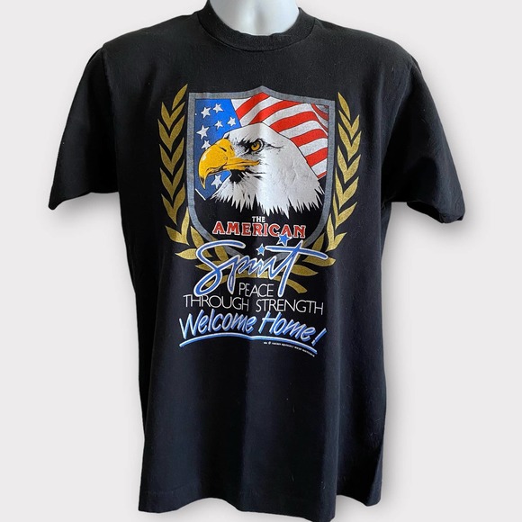 Vintage 1991 Desert Storm Welcome Home Single Stitch Tee - Picture 1 of 2